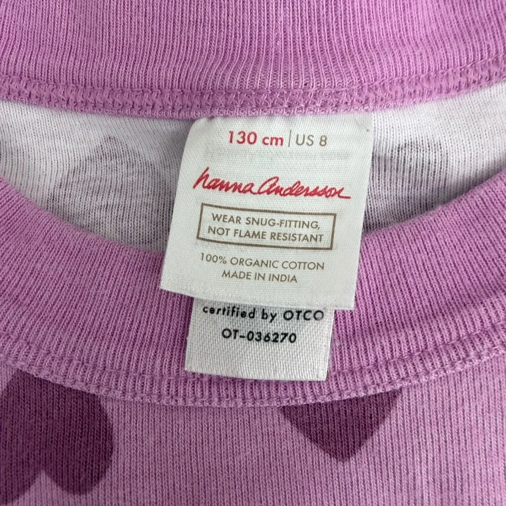 Hanna Andersson Pajama Set Kids 8 Heart Print Snug Fit Organic Cotton
